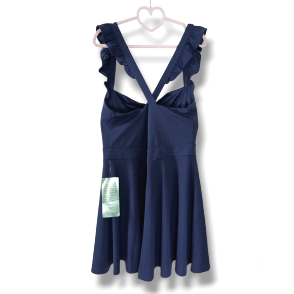 NWT B. Smart Ruffle Strap Dress in Navy 💙 Size 15 - Picture 4 of 7